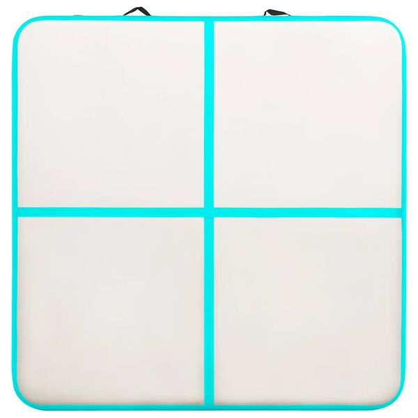 vidaXL Gymnastiekmat met pomp opblaasbaar 200x200x20 cm PVC groen