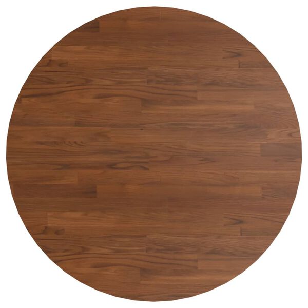 vidaXL Tafelblad rond &Oslash;80x1,5 cm bewerkt massief eikenhout donkerbruin