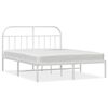 vidaXL Bedframe met hoofdbord metaal wit 140x190 cm