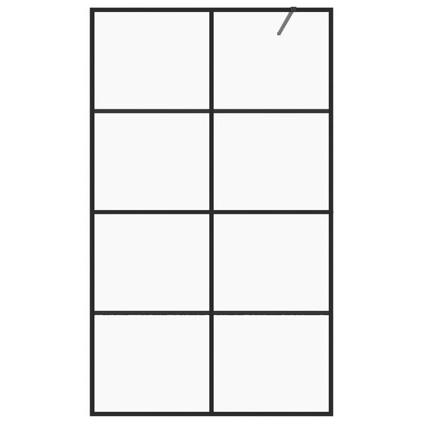 vidaXL Inloopdouchewand 140x195 cm ESG-glas transparant en zwart