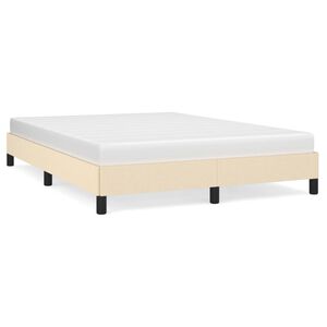 vidaXL Bedframe zonder matras stof cr&egrave;mekleurig 140x190 cm
