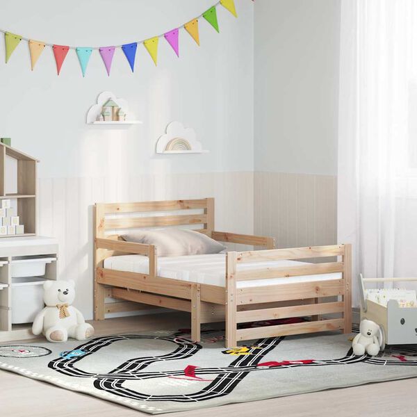 vidaXL Bedframe met matras Bruin 80 x 200 cm Massief grenenhout