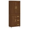 vidaXL Hoge kast 69,5x34x180 cm bewerkt hout bruin eikenkleur