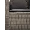 vidaXL 6-delige Loungeset met kussens poly rattan grijs