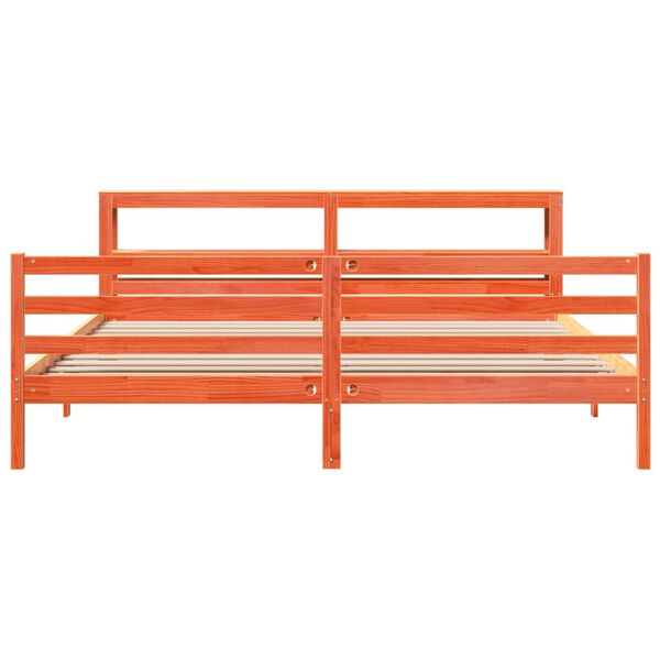 vidaXL Bedframe zonder matras massief grenenhout wasbruin 180x200 cm