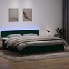 vidaXL Boxspring met matras en LED fluweel donkergroen 200x210 cm
