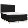 vidaXL Boxspring met matras stof zwart 140x190 cm