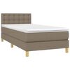 vidaXL Boxspring met matras stof taupe 100x200 cm