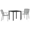 vidaXL Tuin eettafelset 3 st Antraciet Gepoedercoat staal
