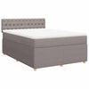 vidaXL Boxspring met matras stof taupe 160x200 cm