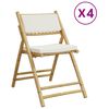 vidaXL Bistrostoelen 4 st inklapbaar met kussens bamboe cr&egrave;mewit