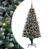vidaXL Kunstkerstboom Groen 150 cm PVC en Staal en Kunststof