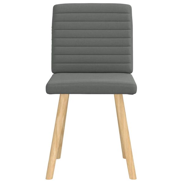 vidaXL Eetkamerstoelen 2 st stof donkergrijs