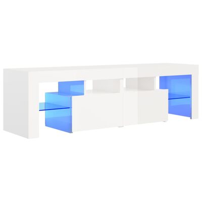 vidaXL Tv-meubel met LED-verlichting 140x36,5x40 cm hoogglans wit