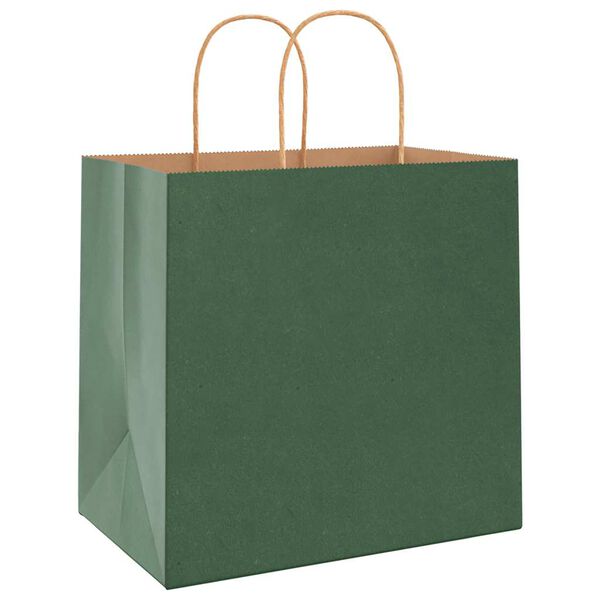 vidaXL Papieren zakken 250 st met hengsels 26x17x25 cm groen