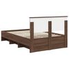 vidaXL Bedframe met hoofdeinde Bruin Eiken 120 x 123 cm Bewerkt hout
