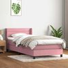 vidaXL Boxspring met matras fluweel roze 90x220 cm
