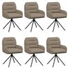 vidaXL Draai Eetstoelen 6 pcs Kunstleer Cappuccino 59 x 59,5 x 90 cm