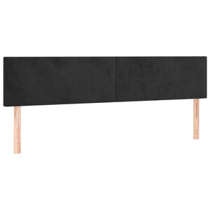vidaXL Hoofdborden 200x5x78/88 cm fluweel zwart