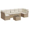 vidaXL 8-delige Loungeset met kussens poly rattan beige