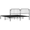 vidaXL Bedframe met hoofdbord metaal zwart 193x203 cm