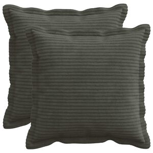 vidaXL Kussensloop 2 st HOUTEN Antraciet 30 x 30 cm corduroy
