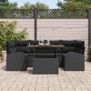vidaXL Tuin Sofa Set met kussen 7 pcs Zwart