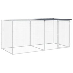 vidaXL Kippenhok met dak antraciet 203x98x90 cm gegalvaniseerd staal