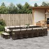 vidaXL 17-delige Tuinset met kussens poly rattan bruin