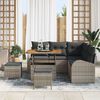 vidaXL Tuin Sofa Set met kussen 8 pcs Grijs Poly riet