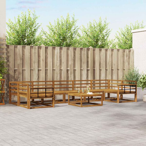 vidaXL Buiten bankenset 8 pcs Naturel Massief Acaciahout