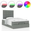 vidaXL Ottoman bed met matras en LED's 120x190 cm stof donkergrijs