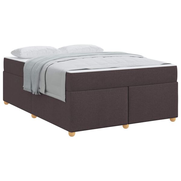 vidaXL Bedframe met matras Donkerbruin 140 x 200 cm Stof