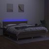vidaXL Boxspring met matras en LED stof taupe 160x200 cm