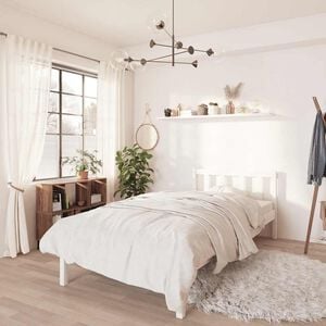 vidaXL Bedframe massief grenenhout wit 75x190 cm