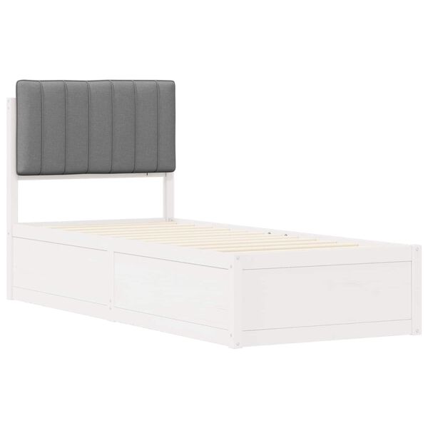 vidaXL Bedframe met Gevoerd Hoofdgedeelte Lichtgrijs 80 x 200 cm