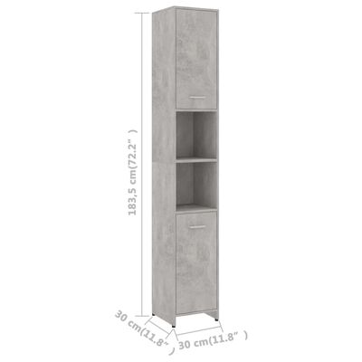 vidaXL 4-delige Badkamermeubelset spaanplaat betongrijs