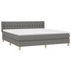vidaXL Boxspring met matras stof donkergrijs 180x200 cm
