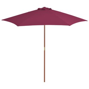 vidaXL Parasol met houten paal 270 cm bordeauxrood