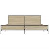 vidaXL Bedframe bewerkt hout metaal sonoma eikenkleurig 180x200 cm