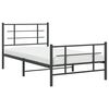vidaXL Bedframe met hoofd- en voeteneinde metaal zwart 100x200 cm