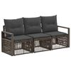 vidaXL Tuinbankenset 3 pcs Grijs poly rattan