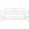 vidaXL Bedframe met hoofd- en voeteneinde metaal wit 183x213 cm