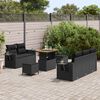 vidaXL Tuin Sofa Set met kussen 8 pcs Zwart poly rattan