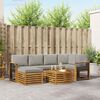 vidaXL Hoekbank Set 7 pcs Natuurlijk en Lichtgrijs Massief Acaciahout
