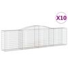 vidaXL Schanskorven 10 st gewelfd 400x50x100/120 cm ijzer