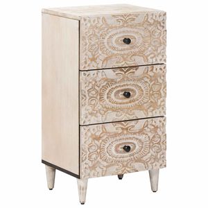 vidaXL Dressoir Wit 40 x 33,5 x 75 cm Massief Mango Hout