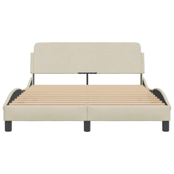 vidaXL Bedframe "Dover" stof cr&egrave;mekleurig 140x190 cm
