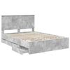 vidaXL Bedframe met lade Beton Grijs 140 x 200 cm Ingenieurshout