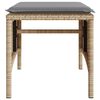 vidaXL Tuinbank 2-zits met tafel en voetenbanken poly rattan beige